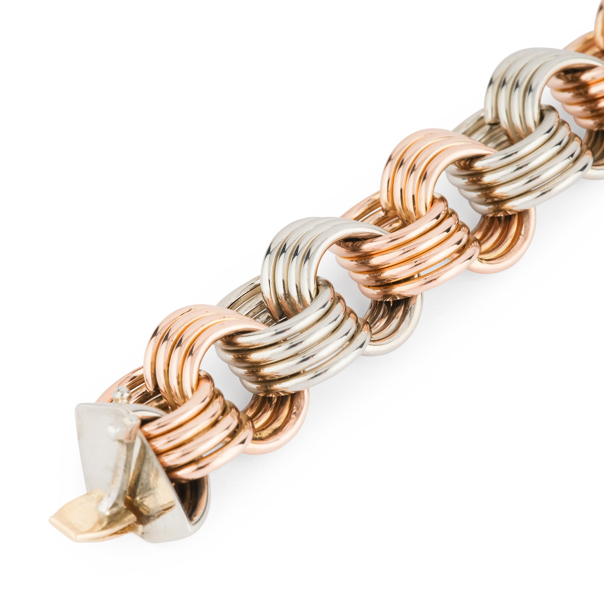 Bracelet signé Marchisio or jaune et or blanc
