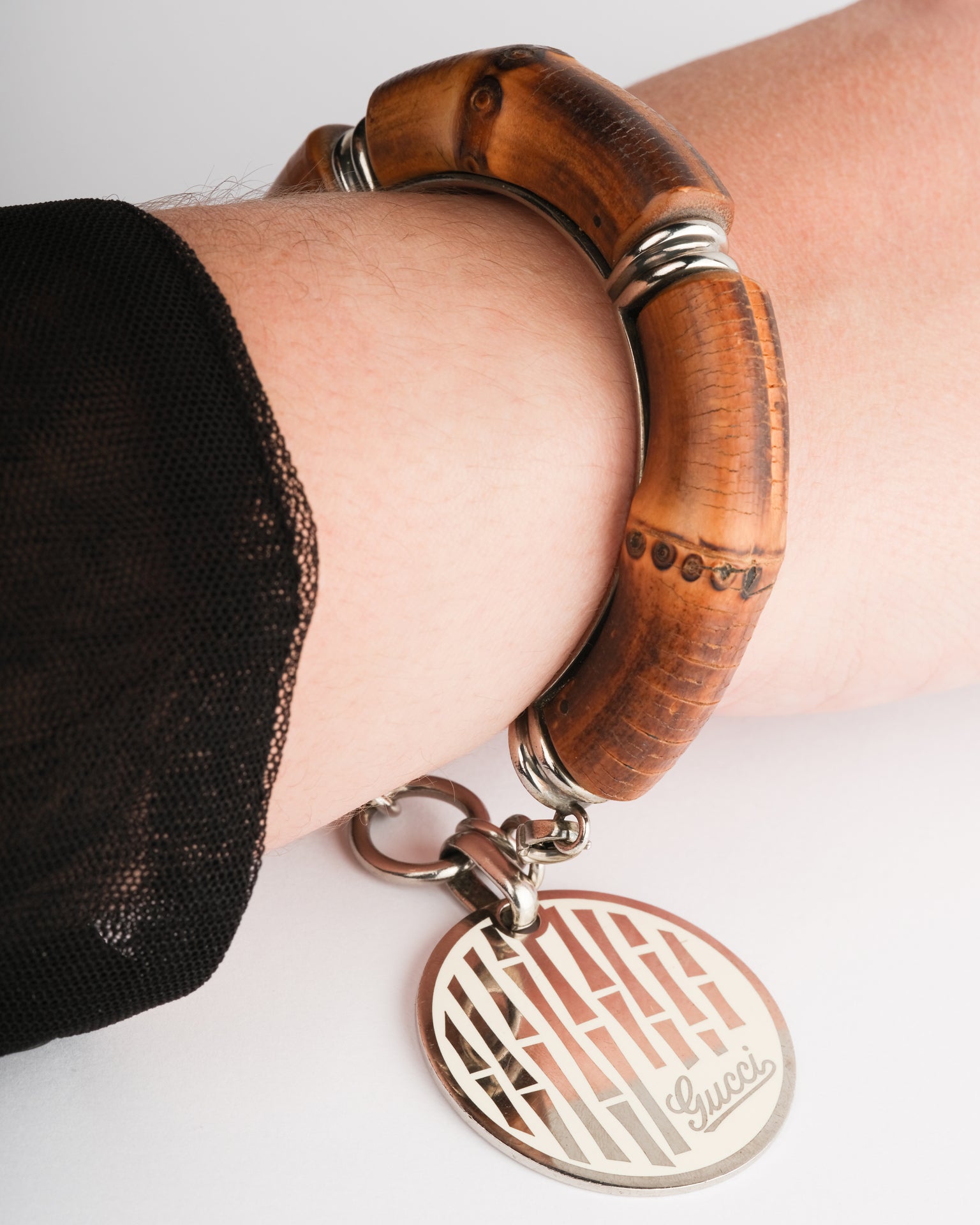 Gucci, Bracelet Argent, Bambou et Email