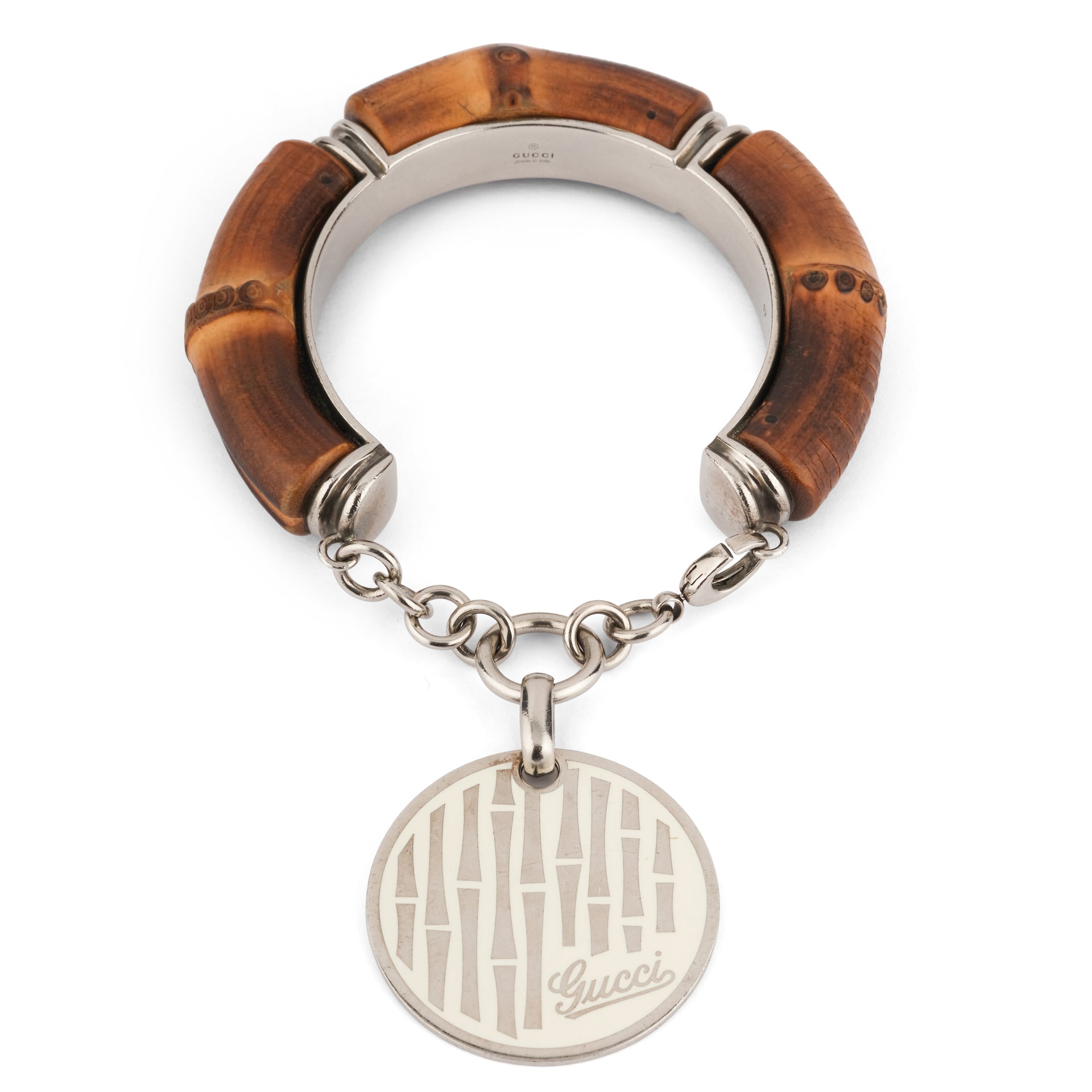Gucci, Bracelet Argent, Bambou et Email