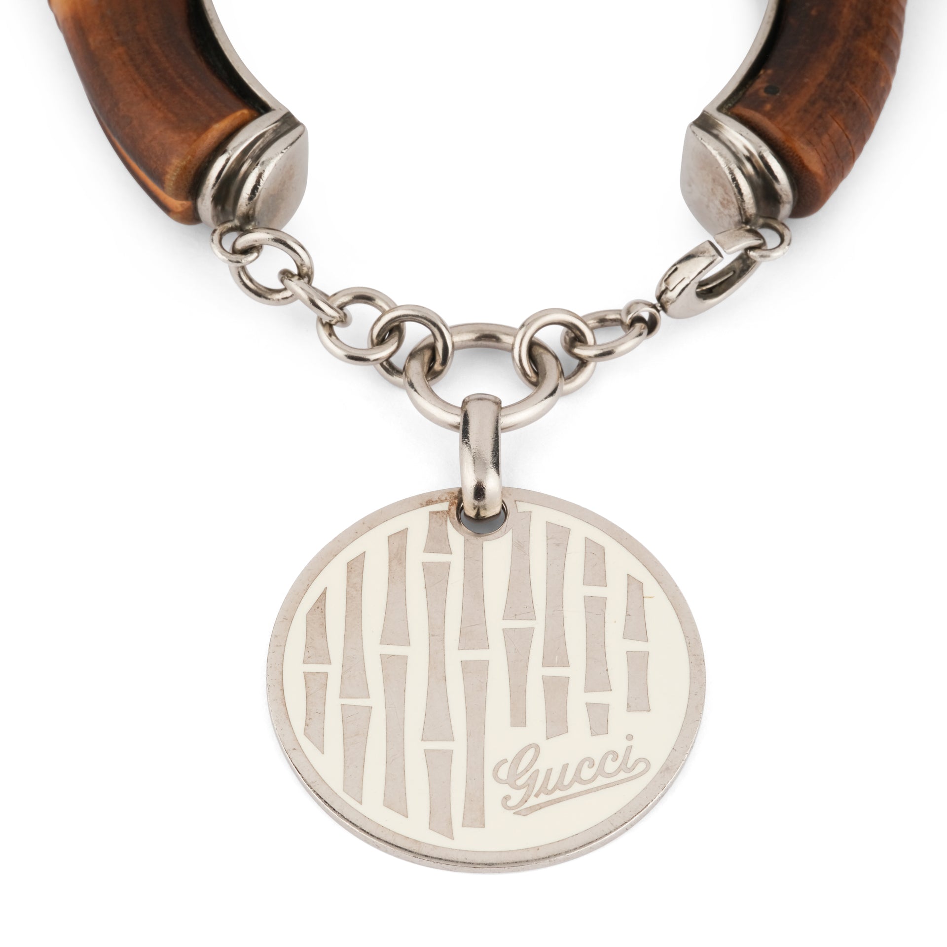 Gucci, Bracelet Argent, Bambou et Email