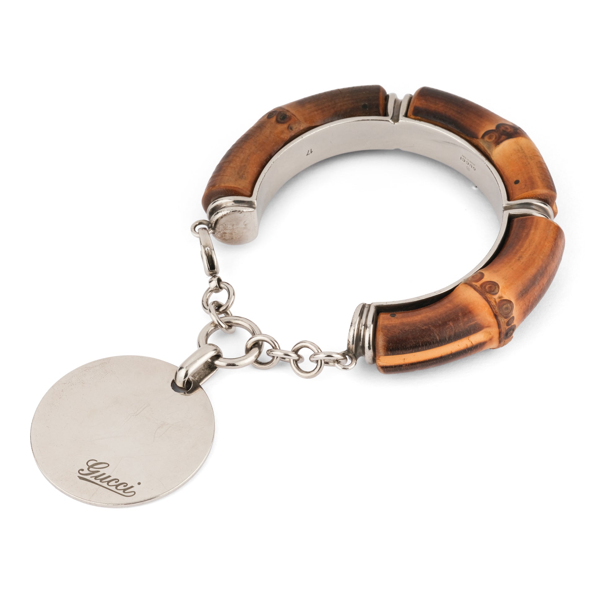 Gucci, Bracelet Argent, Bambou et Email