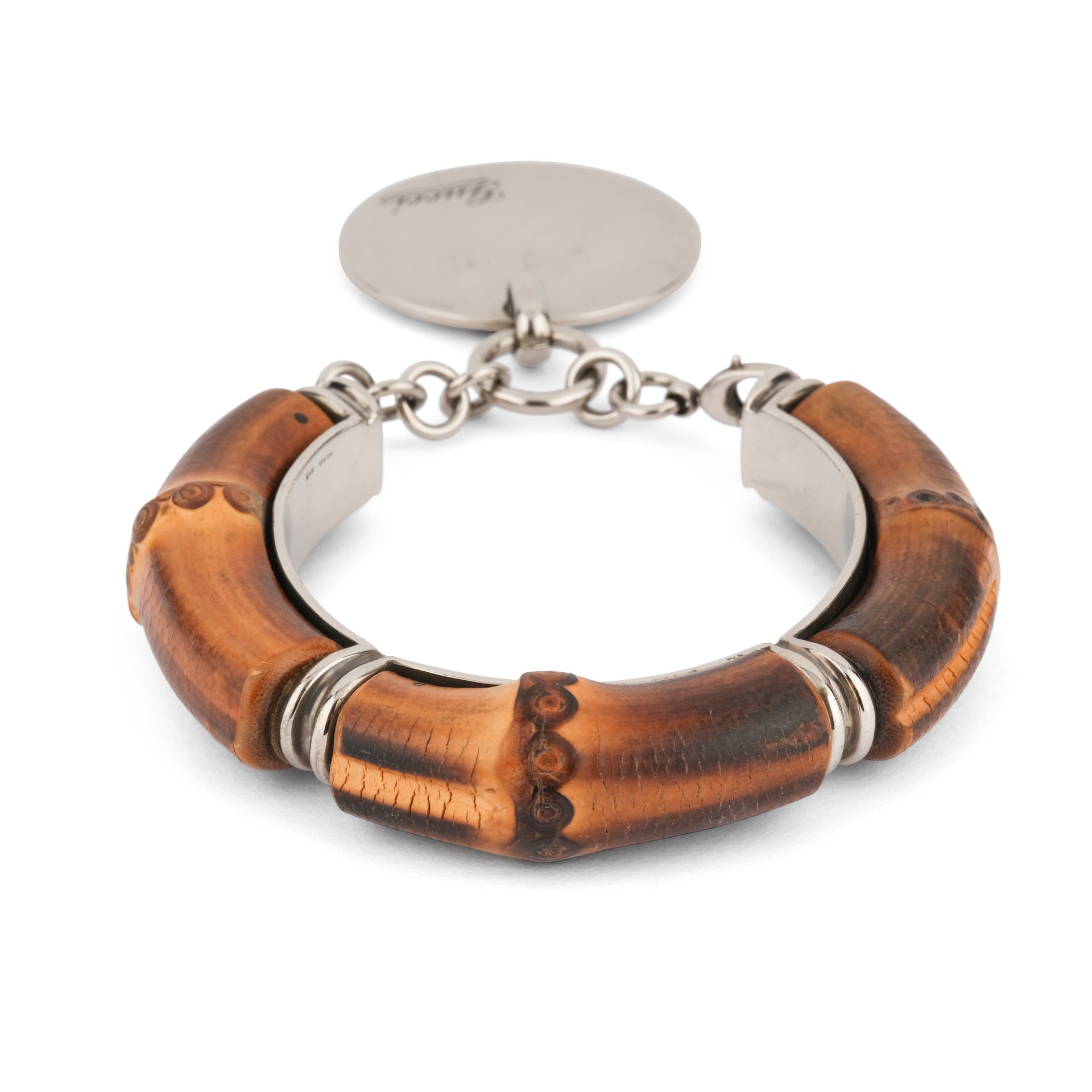 Gucci, Bracelet Argent, Bambou et Email