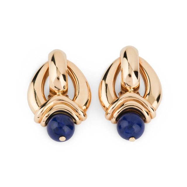 Boucles d'oreilles Weingrill en or jaune et lapis lazuli