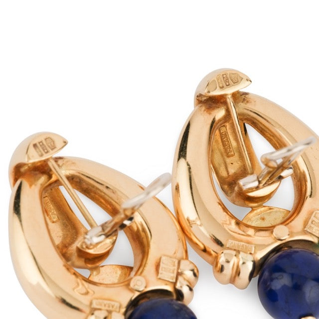 Boucles d'oreilles Weingrill en or jaune et lapis lazuli