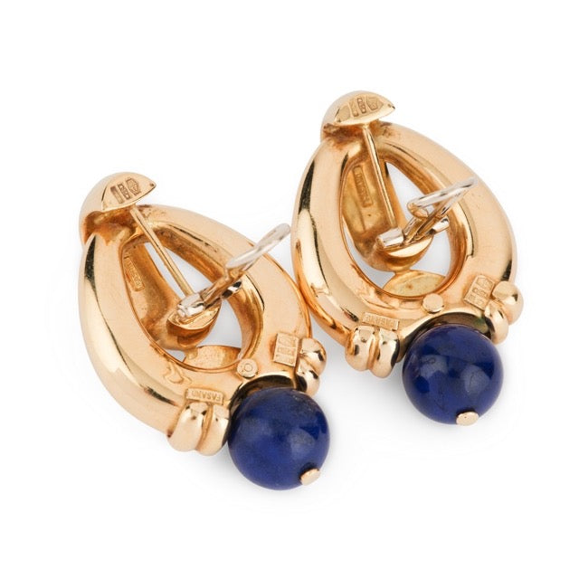 Boucles d'oreilles Weingrill en or jaune et lapis lazuli