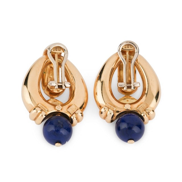 Boucles d'oreilles Weingrill en or jaune et lapis lazuli