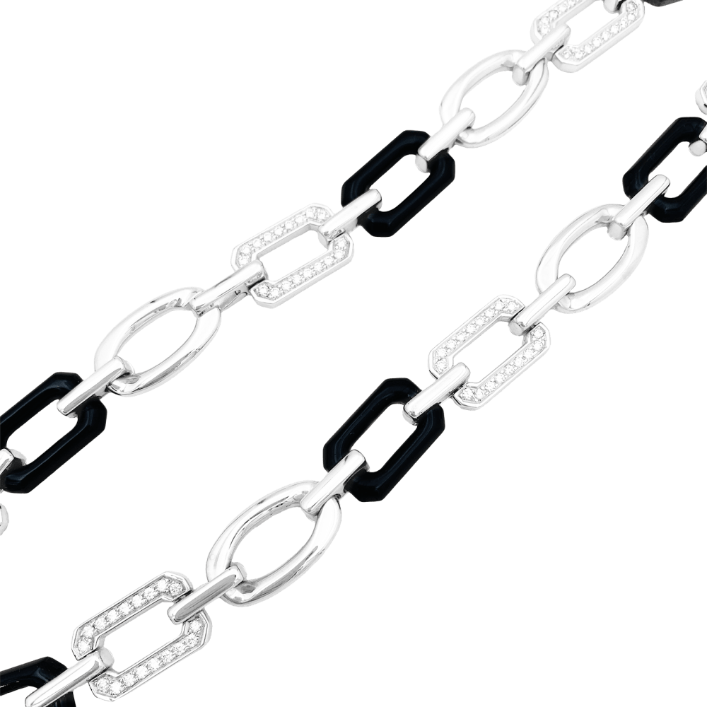 Collier Chanel, « Première Onyx », onyx, diamants, or blanc. - Maison Eloe