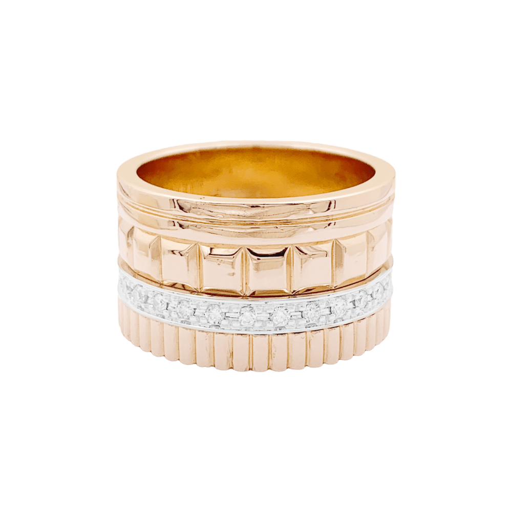 Bague Boucheron, «QUATRE RADIANT ÉDITION», deux ors et diamants.