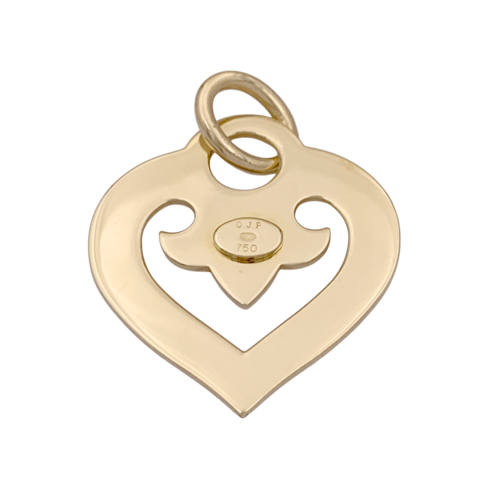 Pendentif O.J.Perrin, "Coeur Légendes", or jaune.