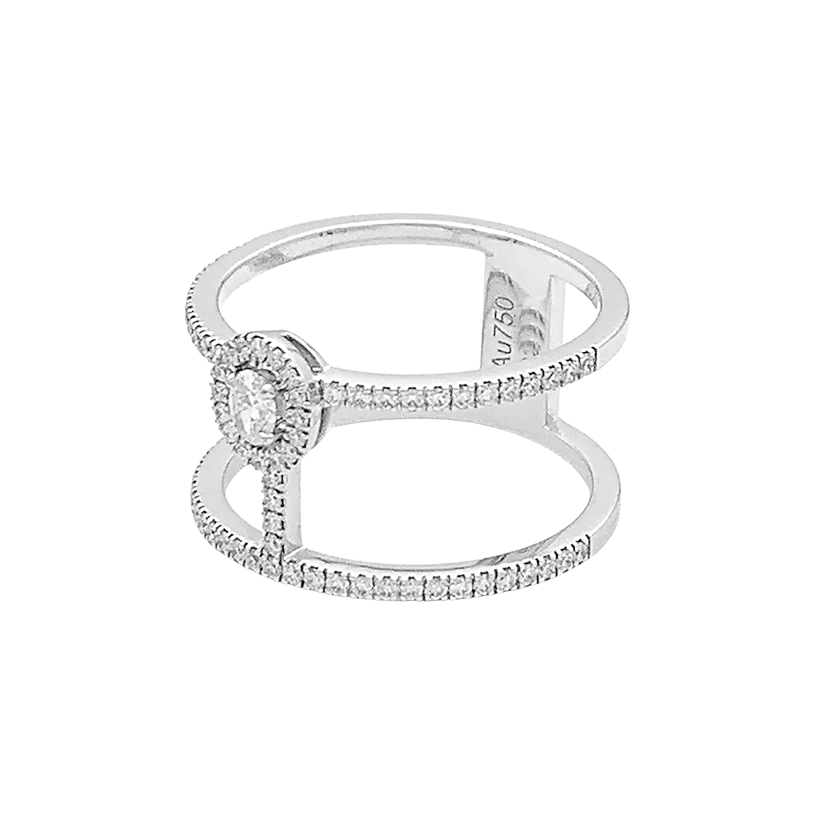 Bague Messika "Glam'Azone" or blanc, diamants.