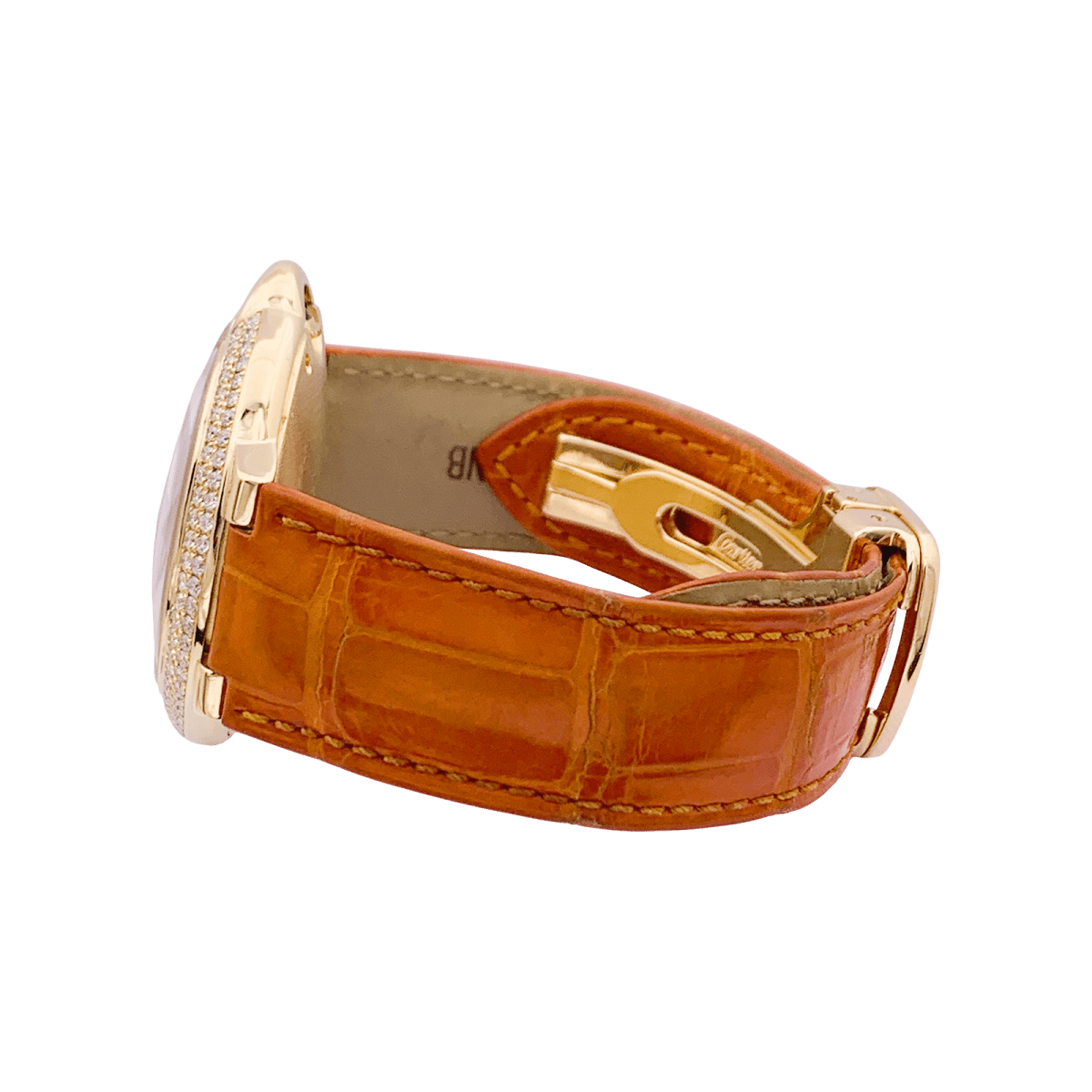 Montre Cartier "Ballon Bleu" or jaune, diamants, cuir. - Maison Eloe