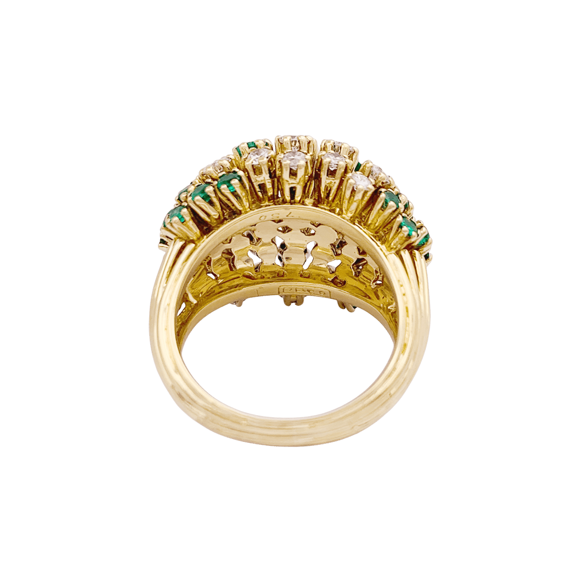 Bague Patek Philippe or jaune, diamants, émeraudes. - Maison Eloe