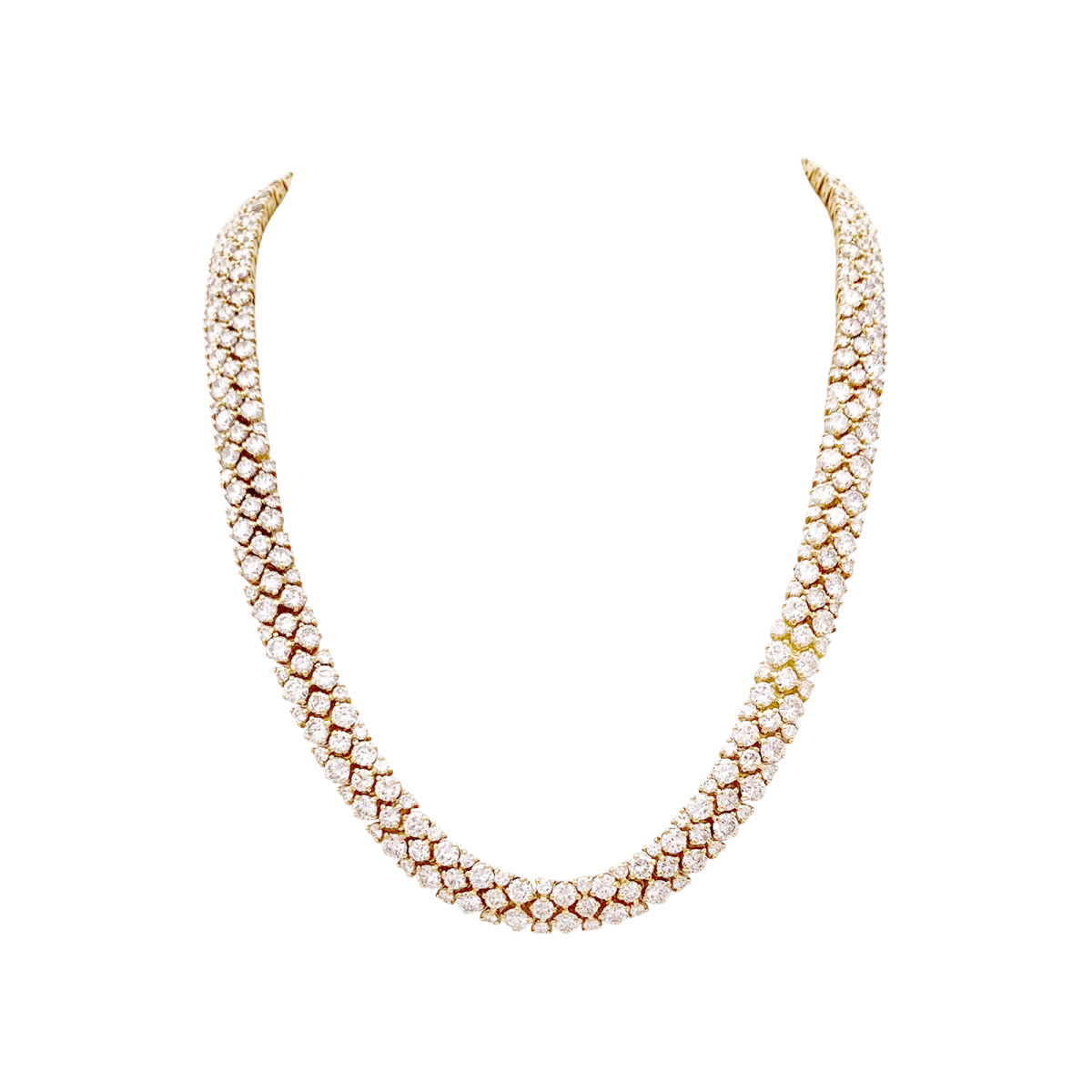 Collier "Rivière" or jaune, diamants. - Maison Eloe