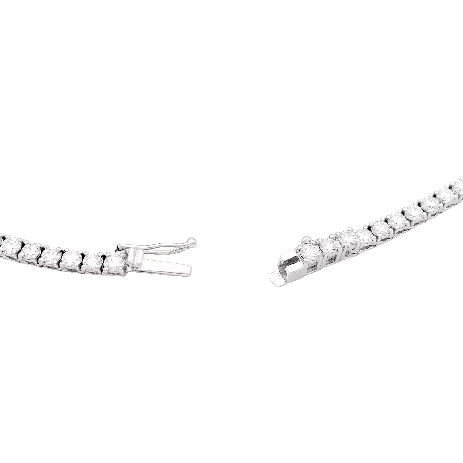 Collier rivière or blanc et diamants.