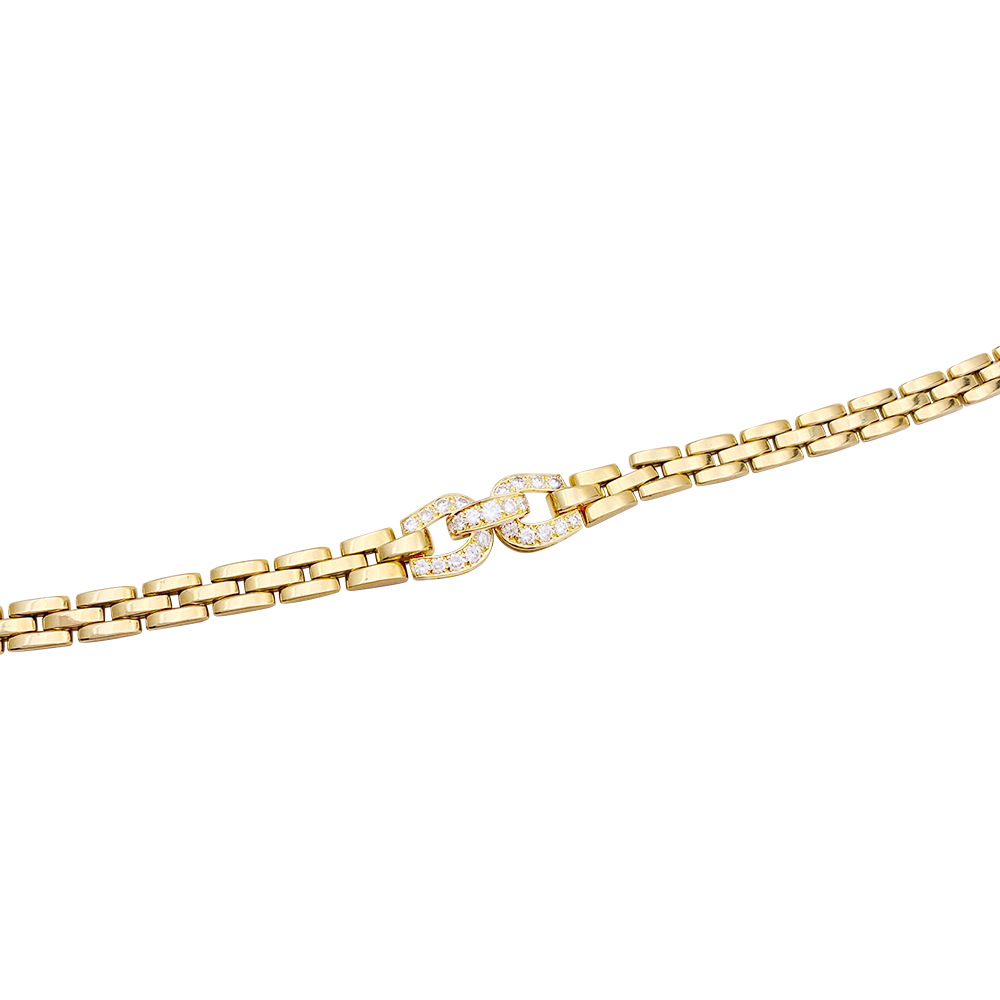 Collier Cartier, "Etrier", or jaune, diamants.
