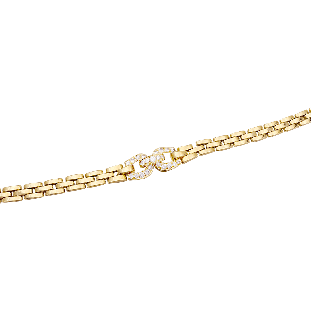Collier Cartier, "Etrier", or jaune, diamants. - Maison Eloe