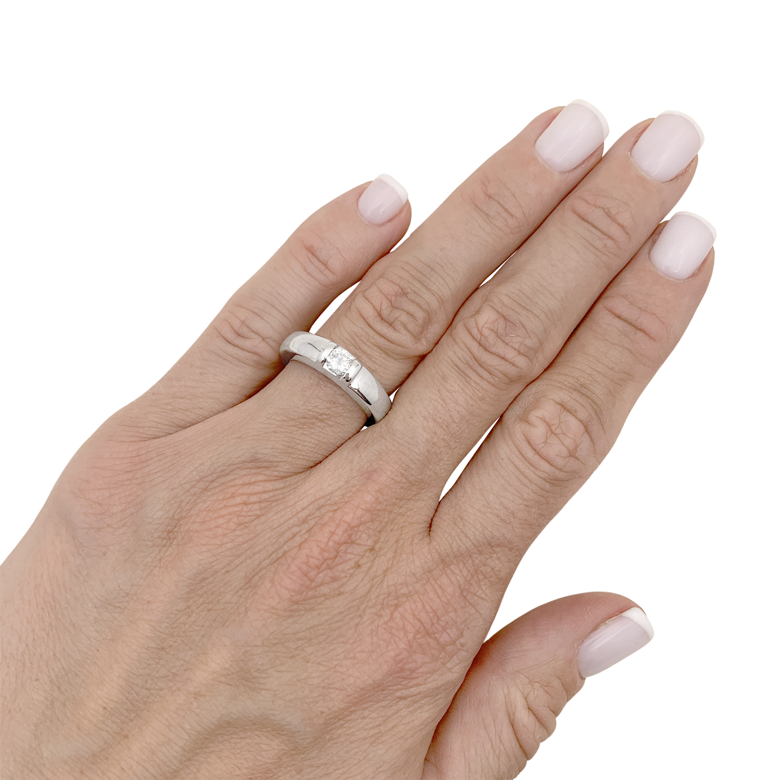 Bague Chaumet, "Gioia", or blanc, diamant.