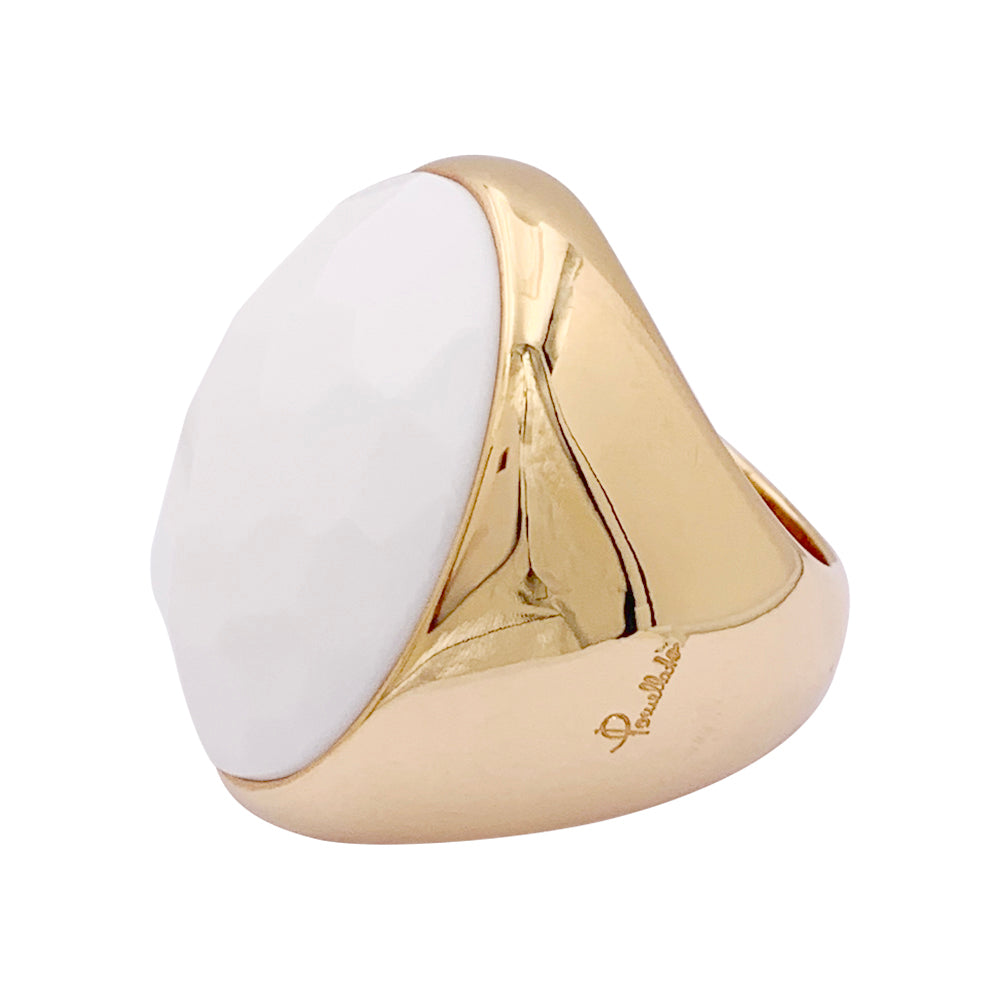 Bague Pomellato "Victoria" or jaune, cacholong.