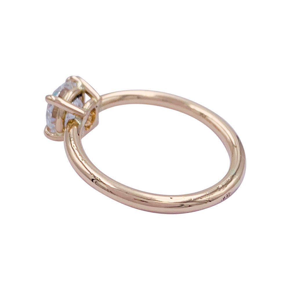 Bague solitaire en or rose, diamant 1 carat. - Maison Eloe