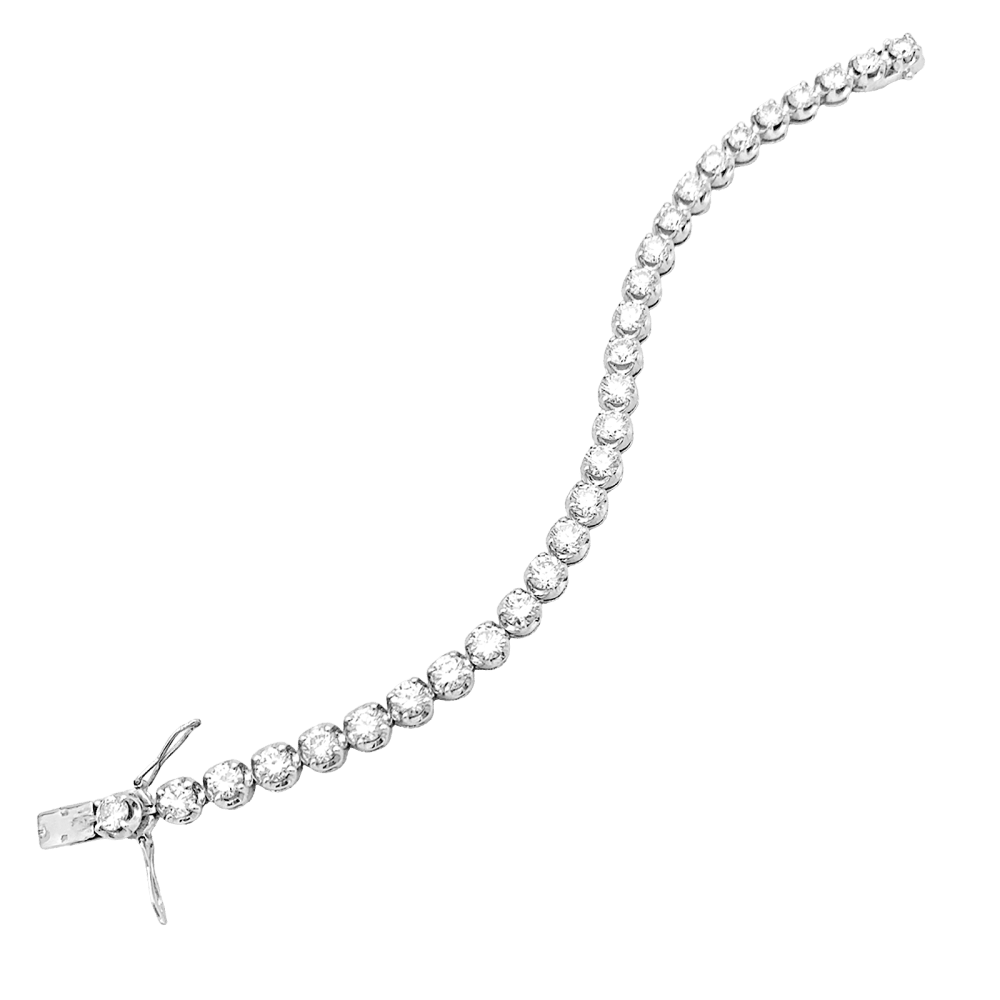 Bracelet ligne, or blanc et diamants.
