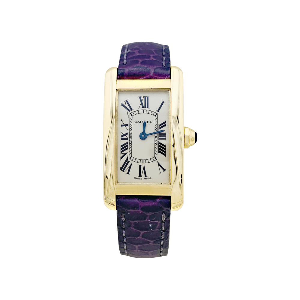 Montre Cartier, "Tank Américaine", or jaune. - Maison Eloe