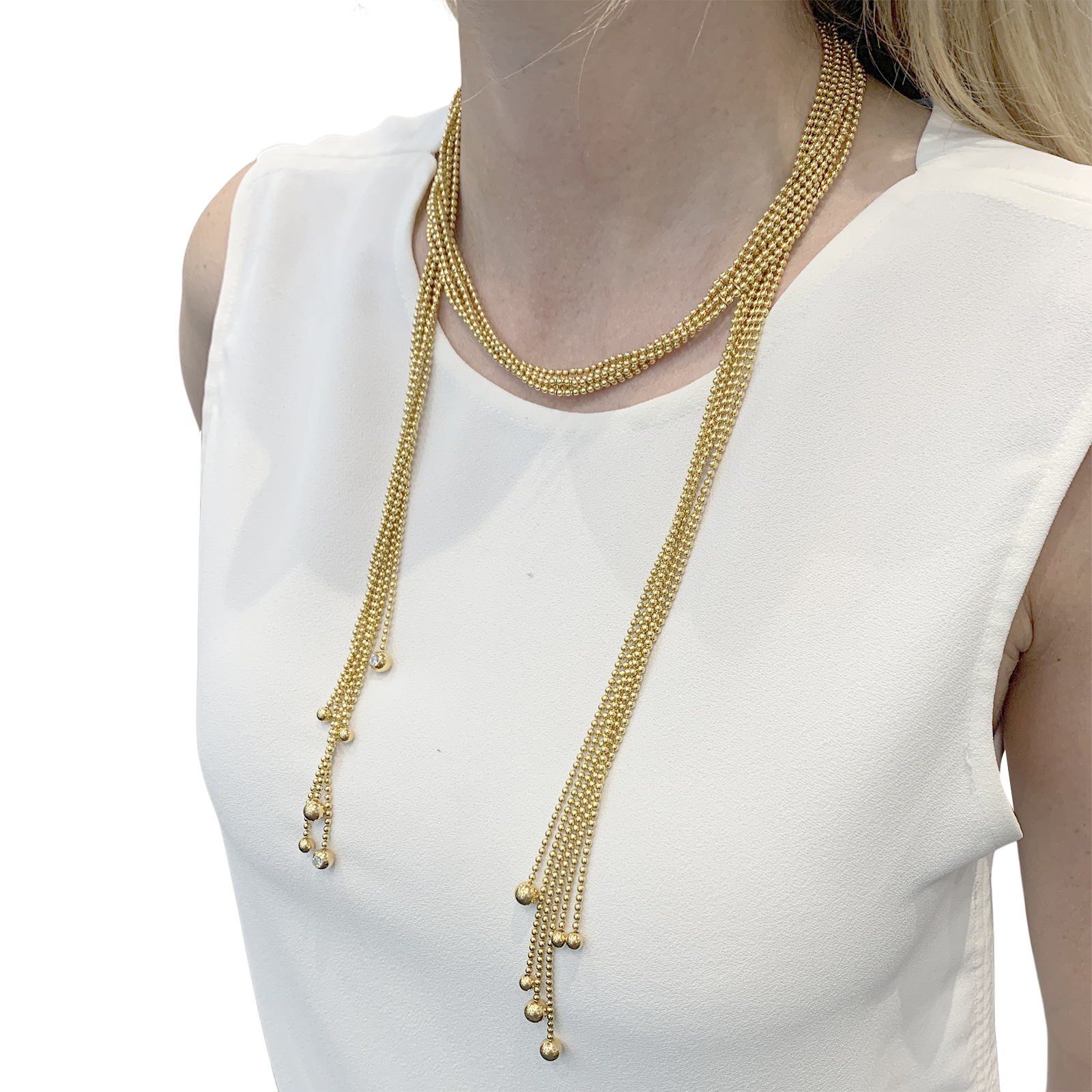 Collier Cartier, "Draperie", or jaune, diamants.