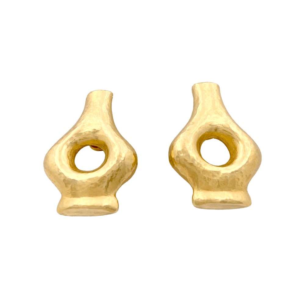 Boucles d'oreilles Lalaounis « Mesopotamia », or jaune martelé.