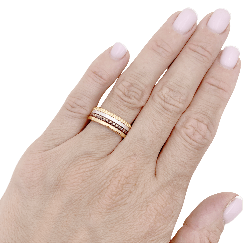 Bague Boucheron,"Quatre", en ors rose, blanc et jaune.