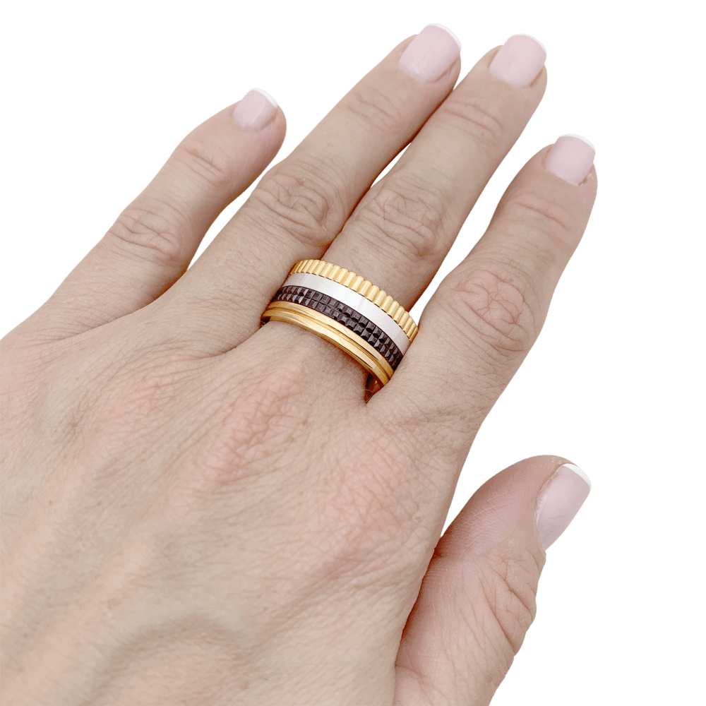 Bague Boucheron, "Quatre Classique Large", trois ors.