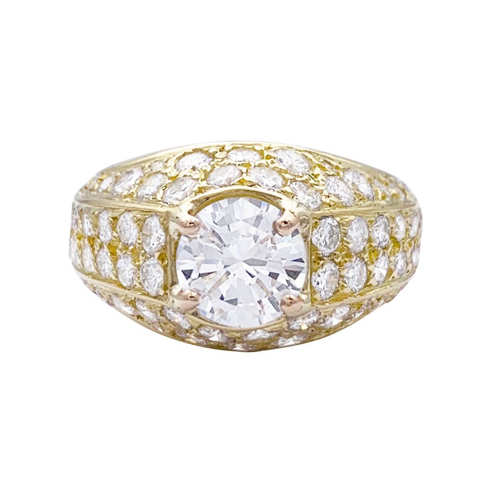 Bague or jaune, diamants. - Maison Eloe