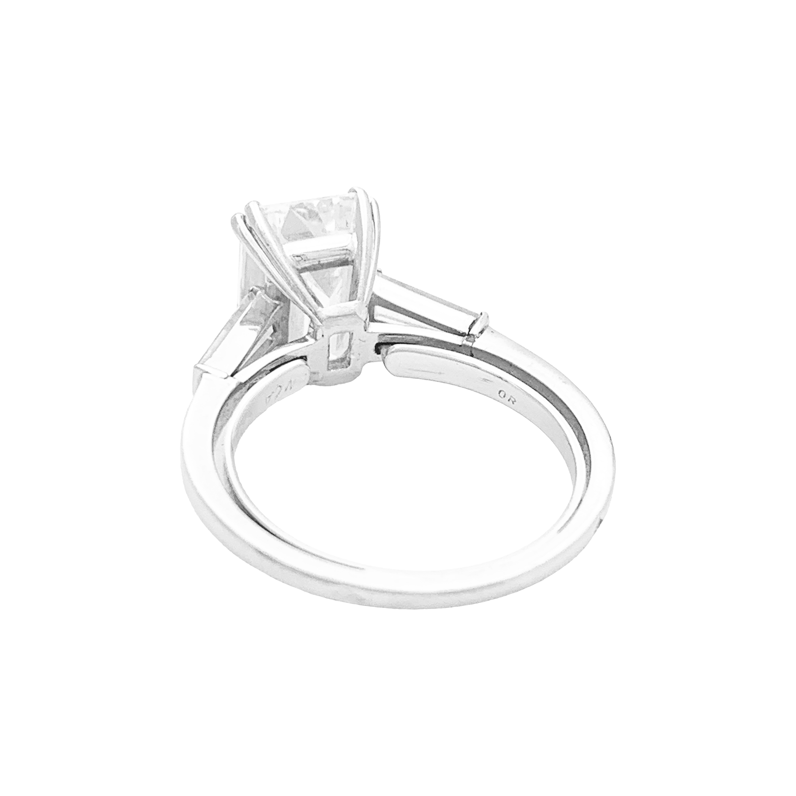 Bague solitaire Van Cleef & Arpels, diamant taille émeraude 4,01 cts.