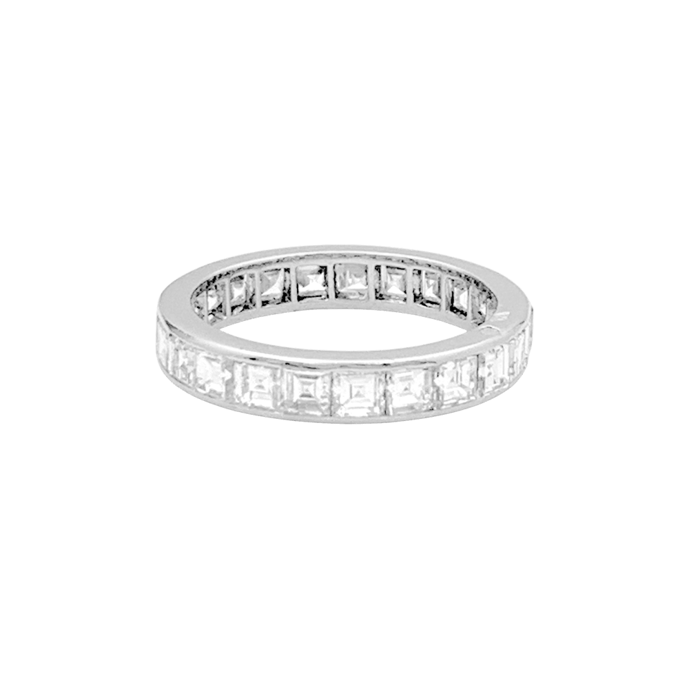 Alliance en platine et diamants. - Maison Eloe