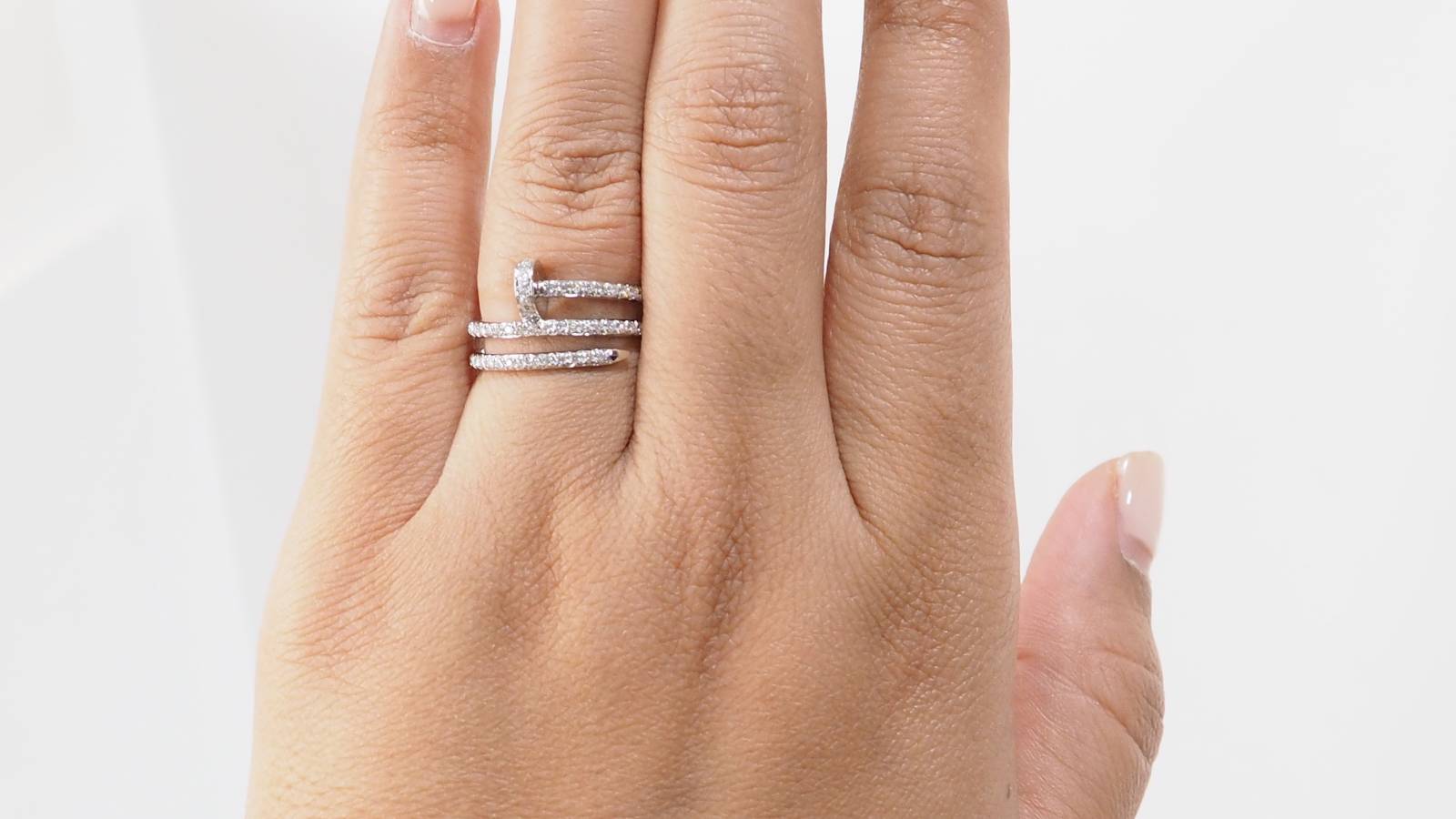 Cartier, "Juste un Clou" Ring, White Gold Diamonds