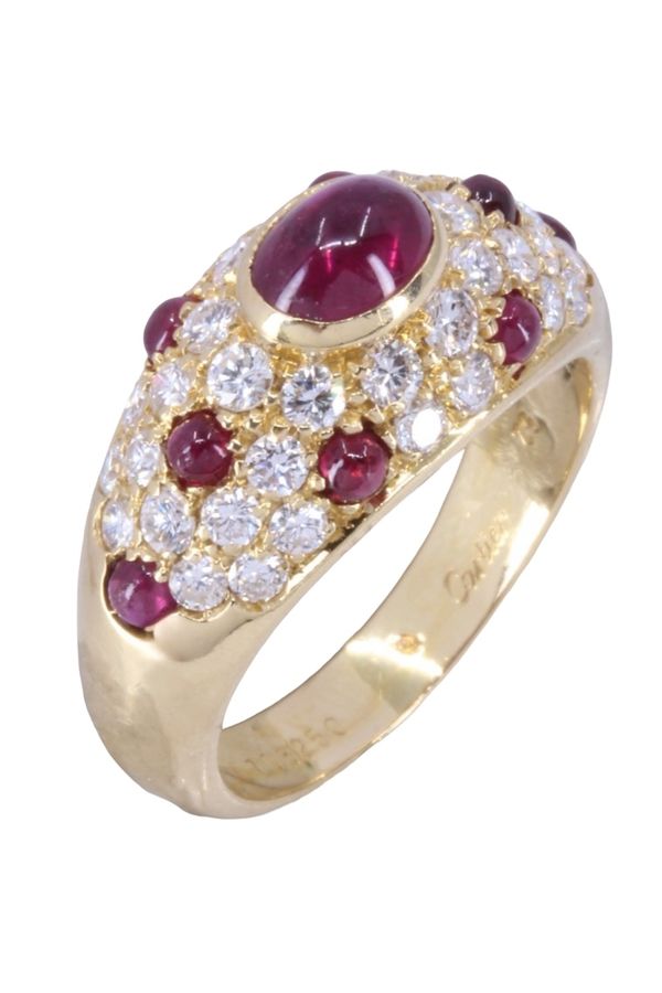 Cartier Vintage Ruby and Diamond Ring