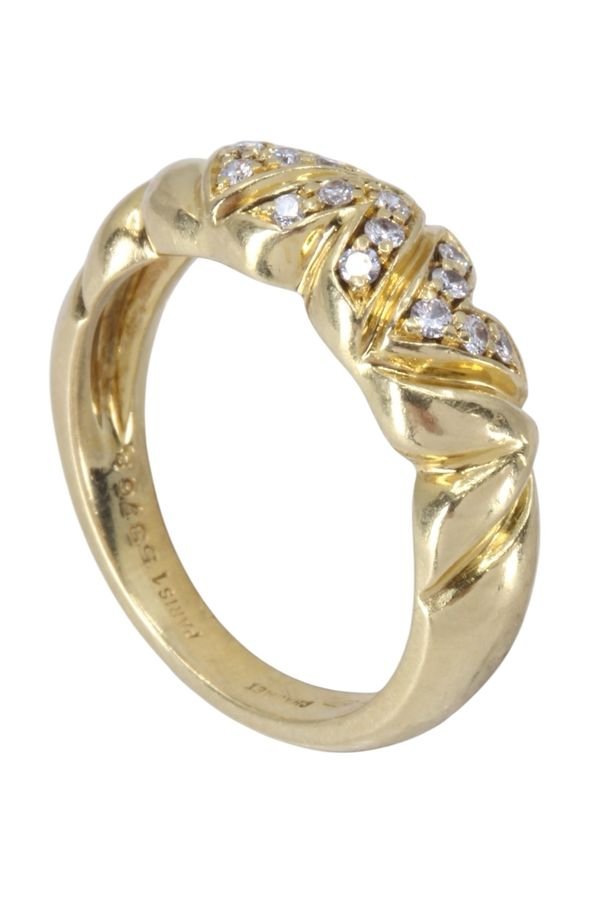 Bague Chaumet en or jaune et diamants - Maison Eloe