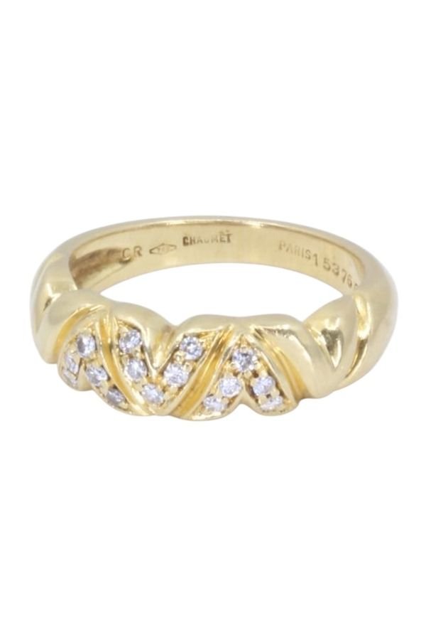 Bague Chaumet en or jaune et diamants - Maison Eloe