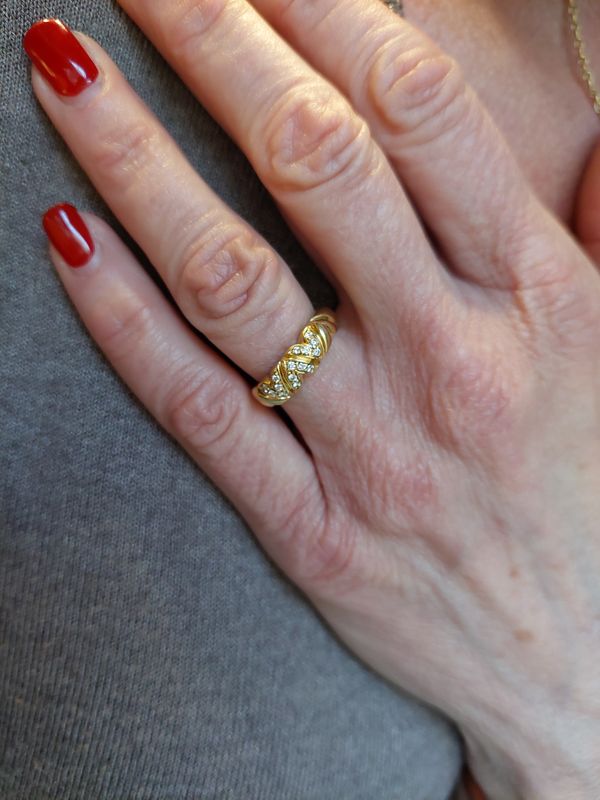 Bague Chaumet en or jaune et diamants - Maison Eloe
