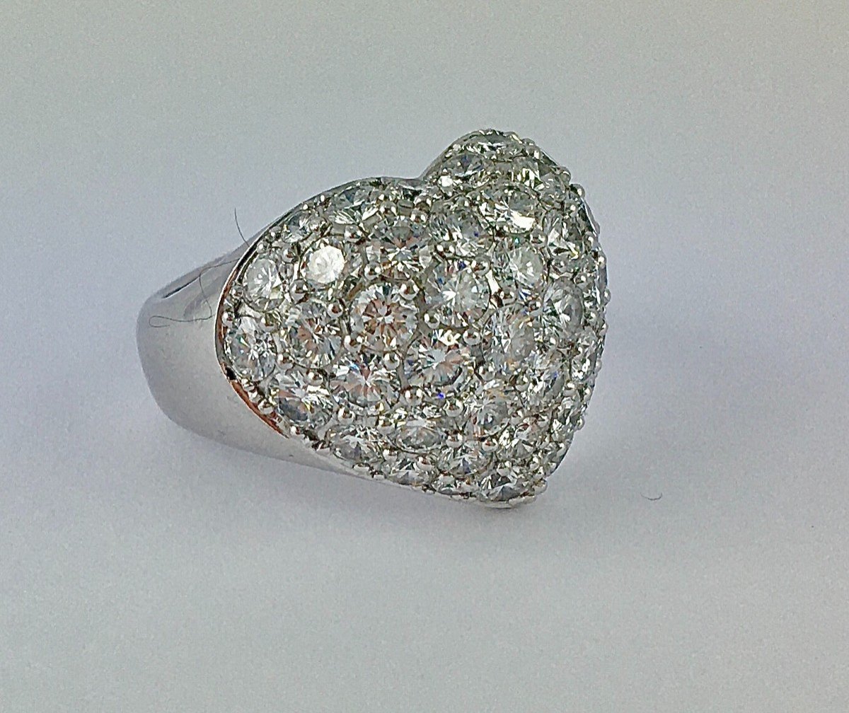 Chopard Bague Coeur Love Heart Pavée Diamants Or Blanc - Maison Eloe