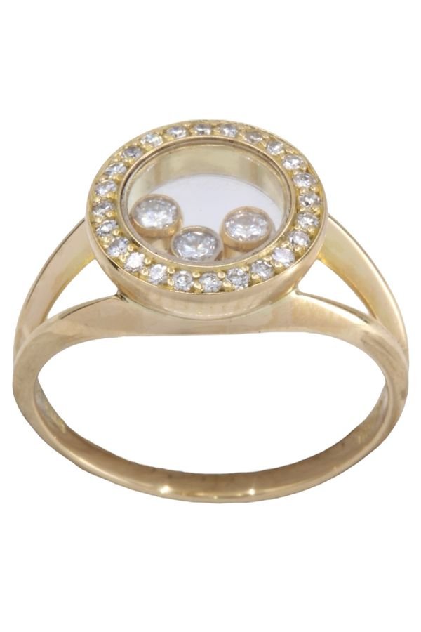 Bague Chopard "Happy Diamonds" en or jaune et diamants - Maison Eloe