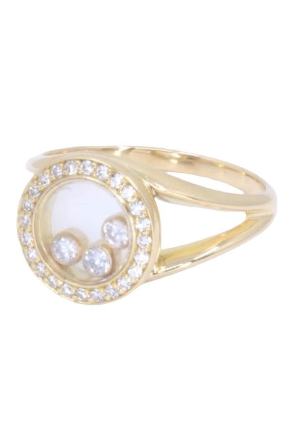 Bague Chopard "Happy Diamonds" en or jaune et diamants - Maison Eloe
