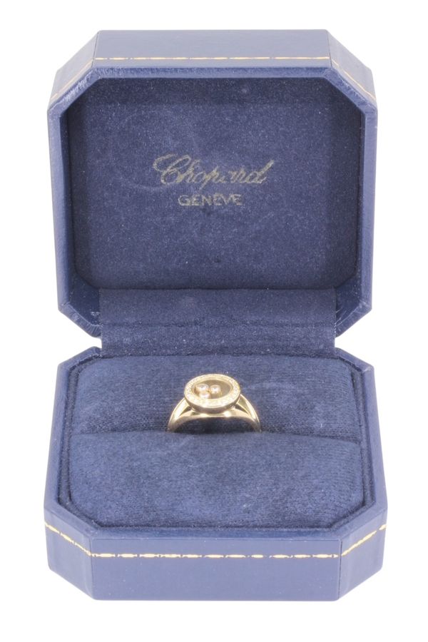 Bague Chopard "Happy Diamonds" en or jaune et diamants - Maison Eloe