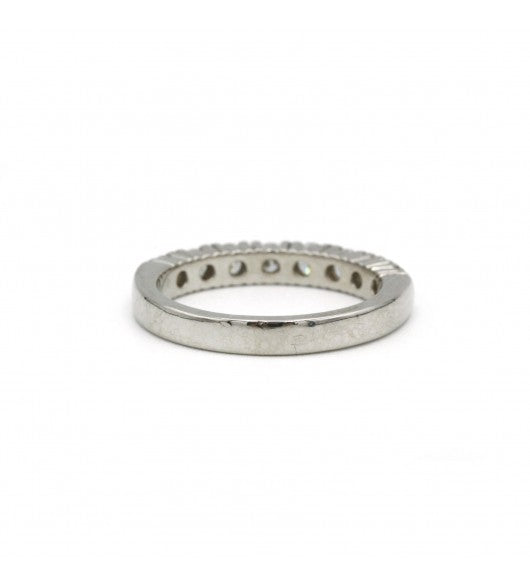 De Beers, White Gold Half Wedding Ring with Diamonds