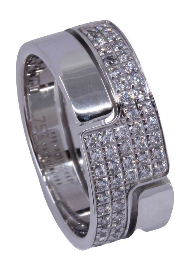 Dinh Van, Seventies Ring, White Gold Diamonds
