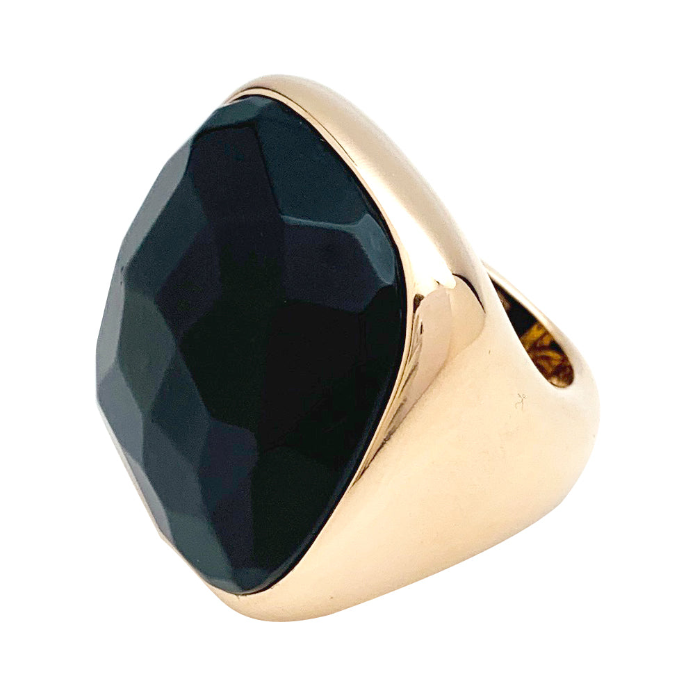 Pomellato ring in pink gold, “Victoria” model, jet.