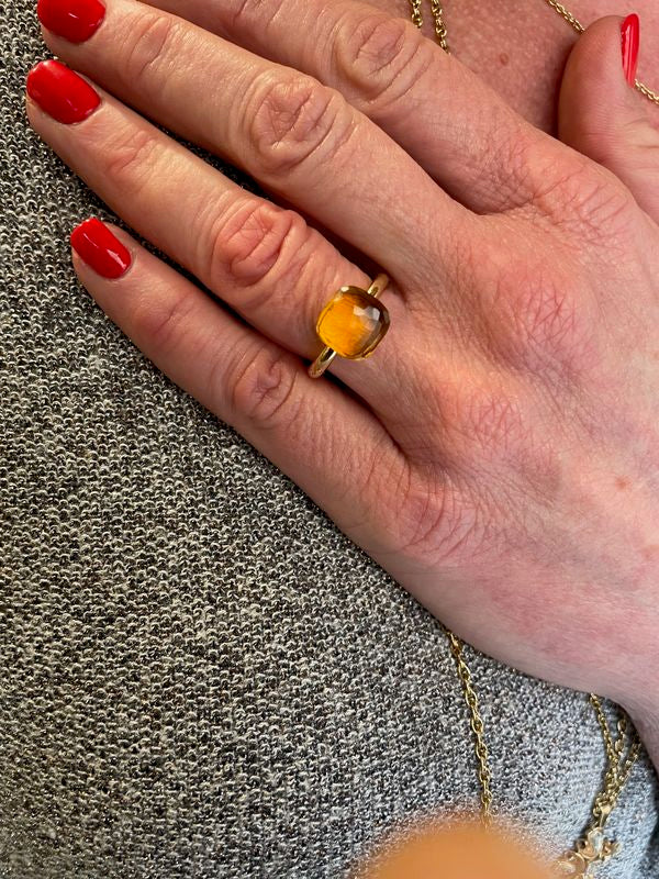 Pomellato, Classic nudo ring, in 18k yellow gold, Citrine
