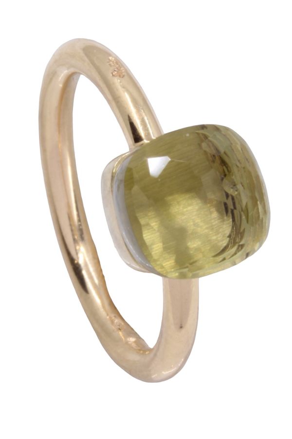 Pomellato, Nudo Petit Ring, in 18k Yellow Gold, Lemon Quartz