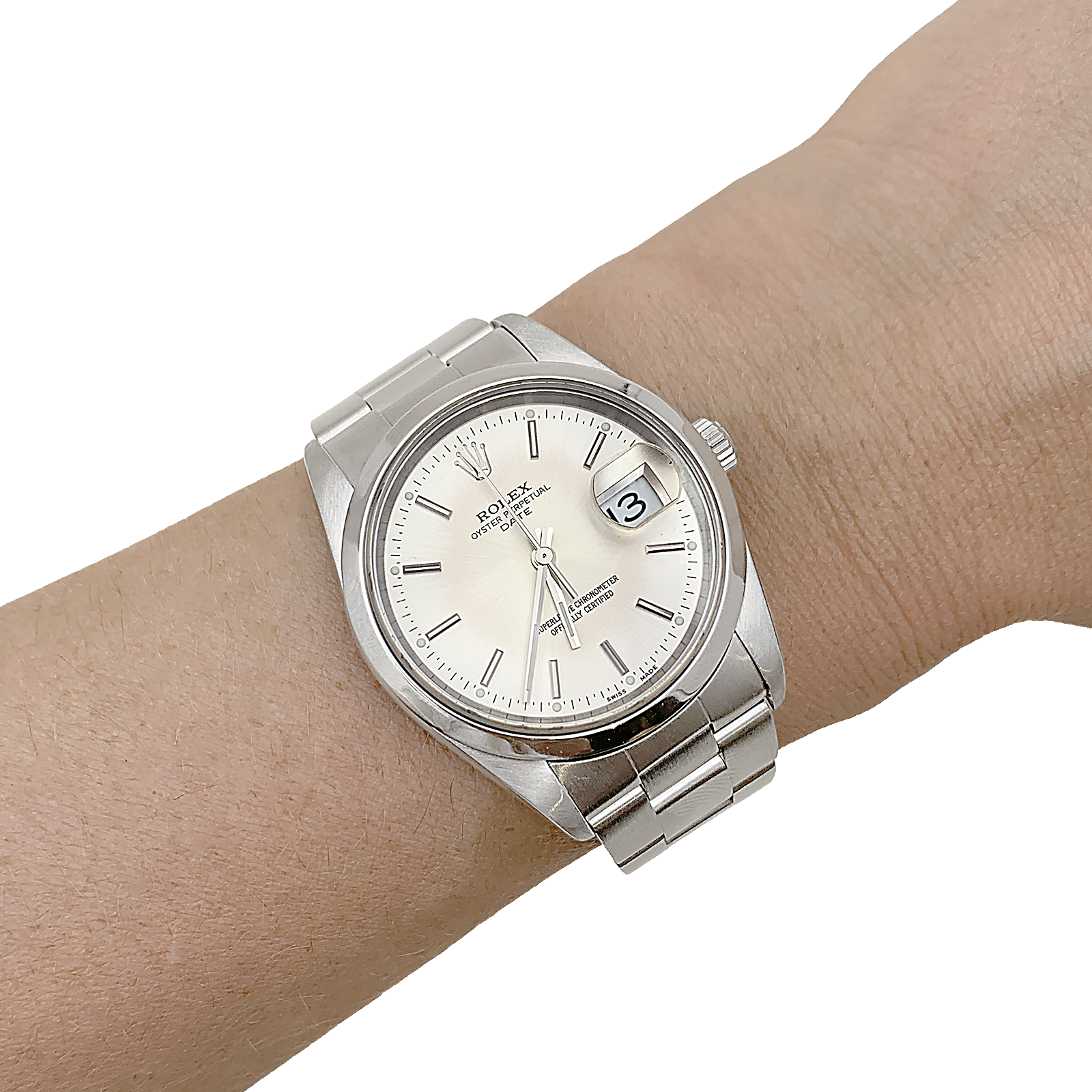 Montre Rolex, "Oyster Perpetual Date", acier.