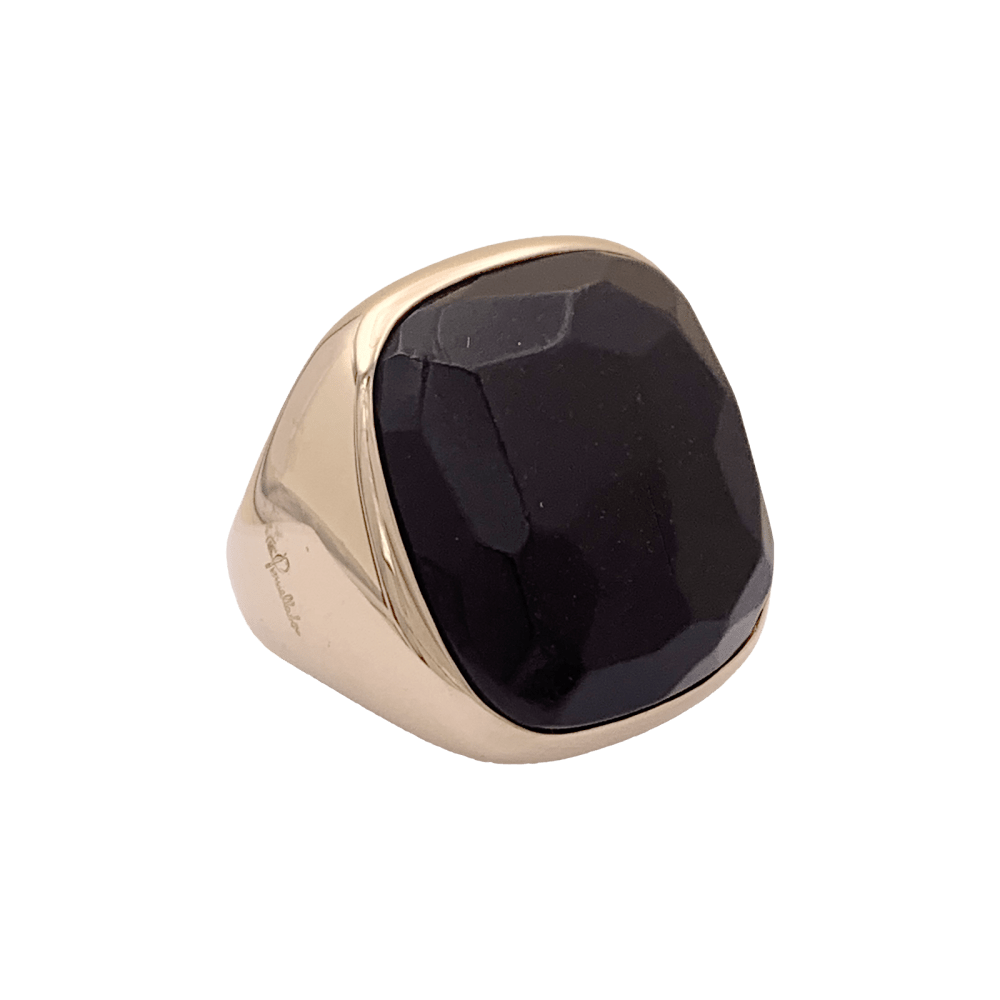 Bague Pomellato "Victoria", or rose, jais.