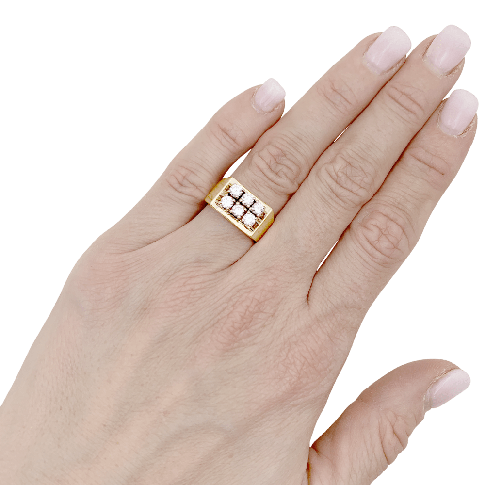 Bague "Tank" deux ors et diamants. - Maison Eloe