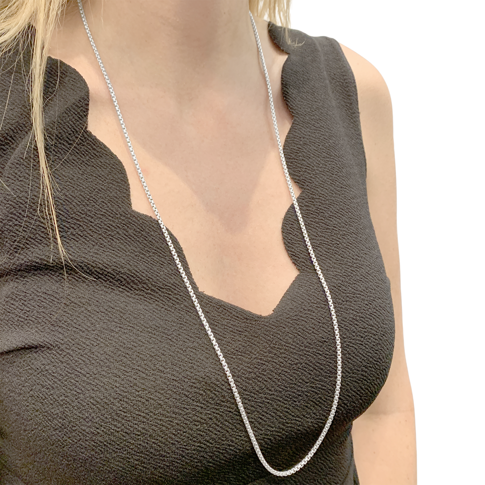 Collier David Yurman, "Box Chain", argent.